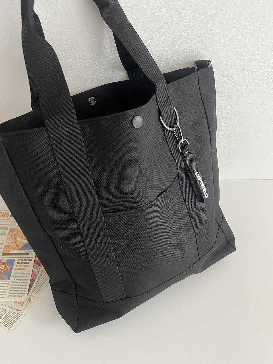 Canvas fabric pocket large cross eco bag