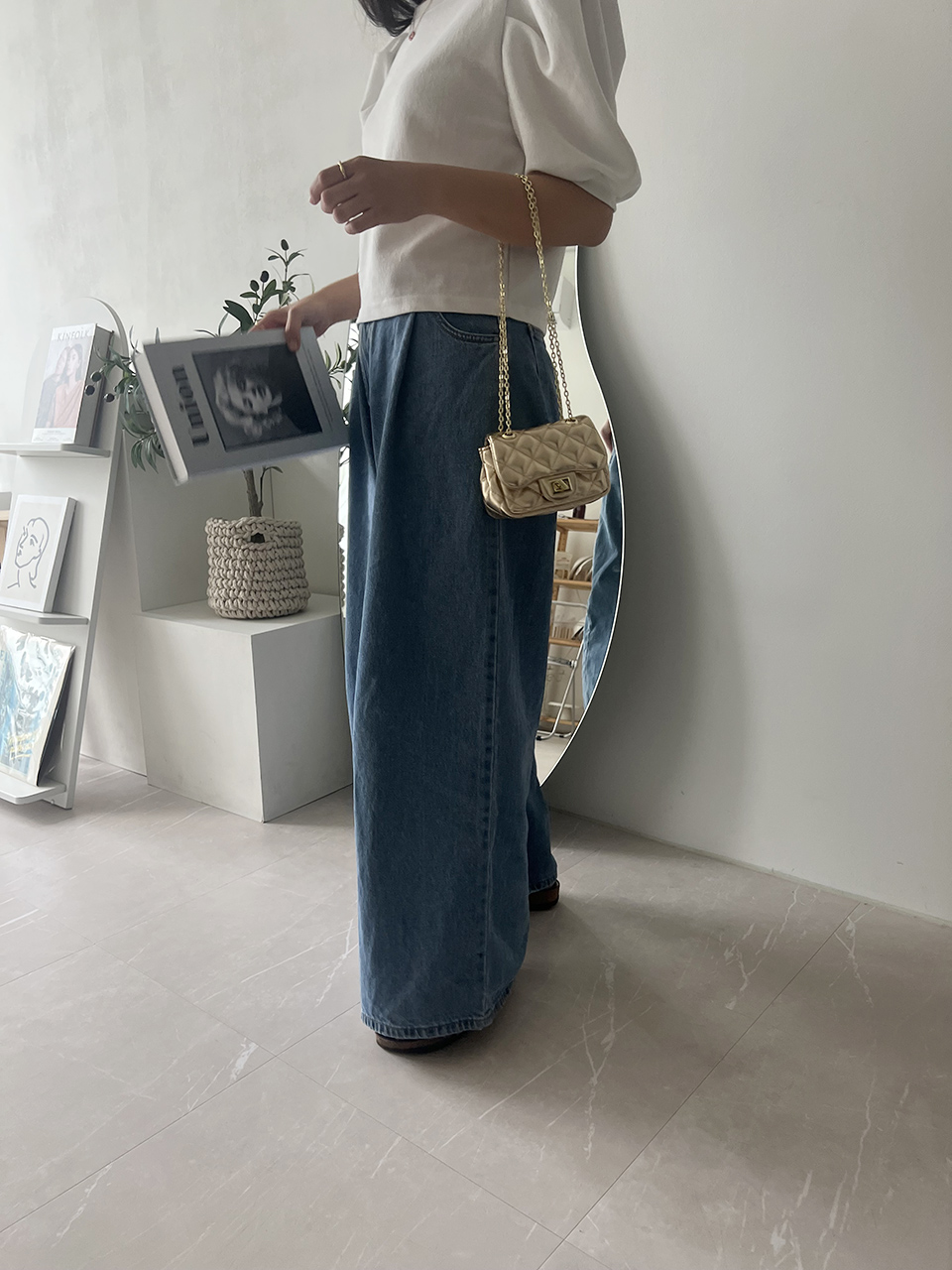 Zuni Quilted Micro Mini Gold Chain Bag
