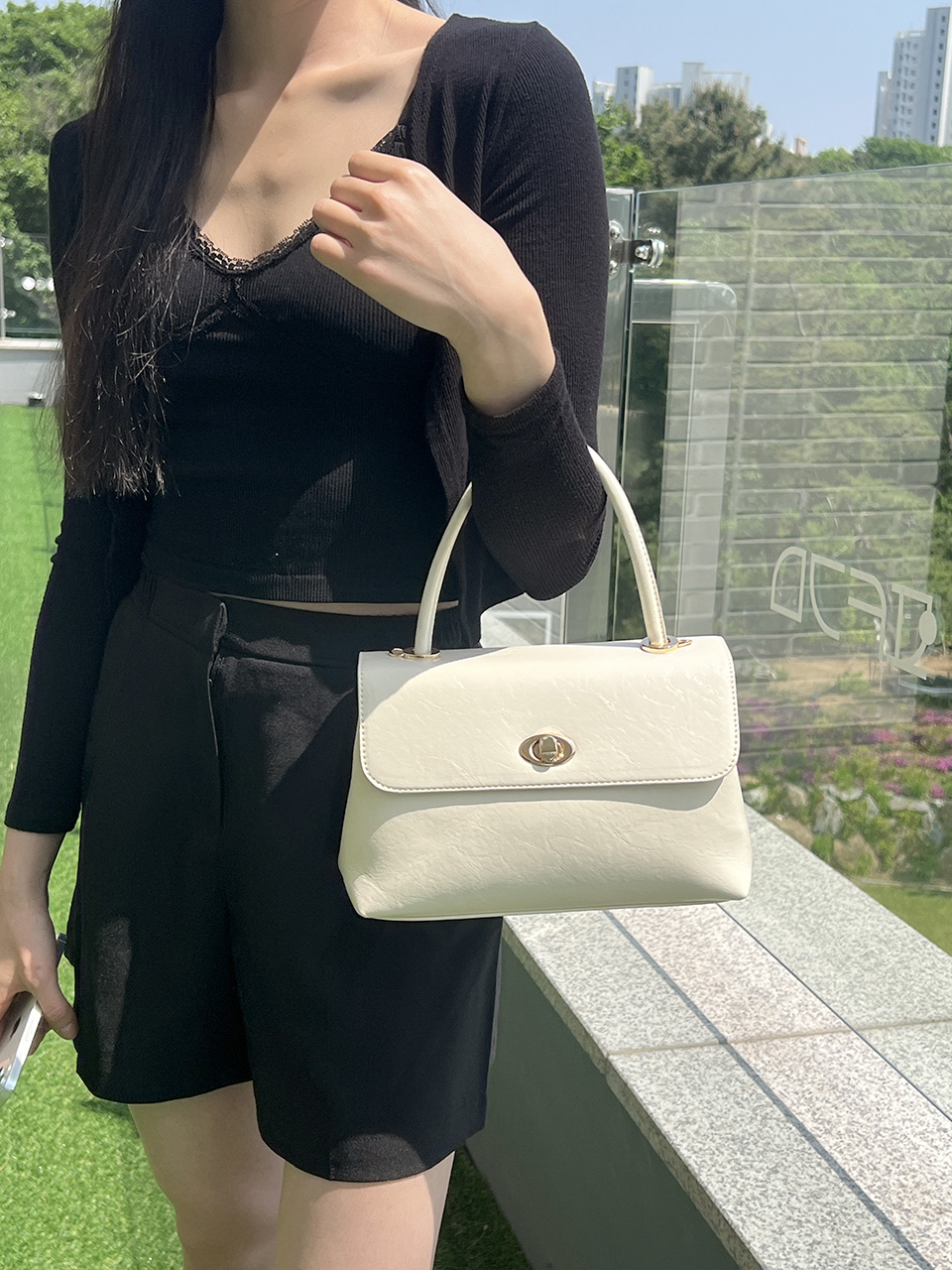 Square buckle tote bag (6 colors)