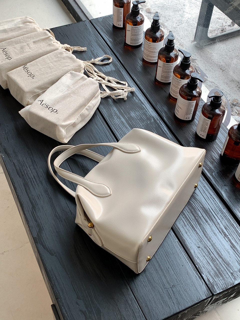 Enamel Square Tote Bag (4 colors)