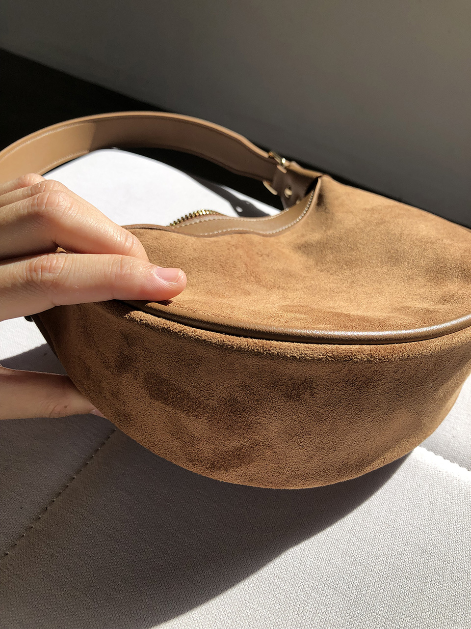 Suede Mini Two-Strap Shoulder Bag