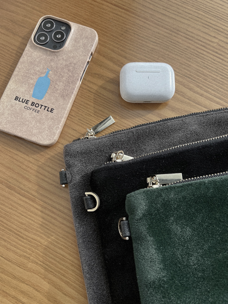 Suede fur pouch