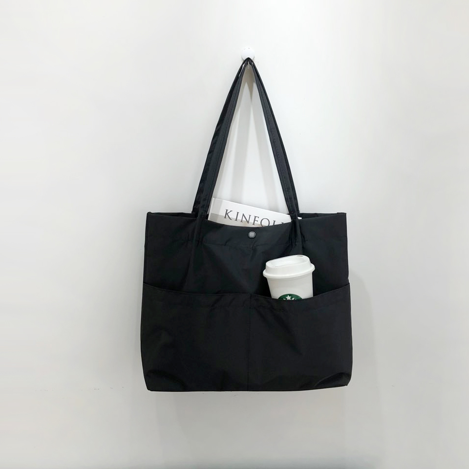 [Waterproof] Twill Two-Pocket Shopper Bag
