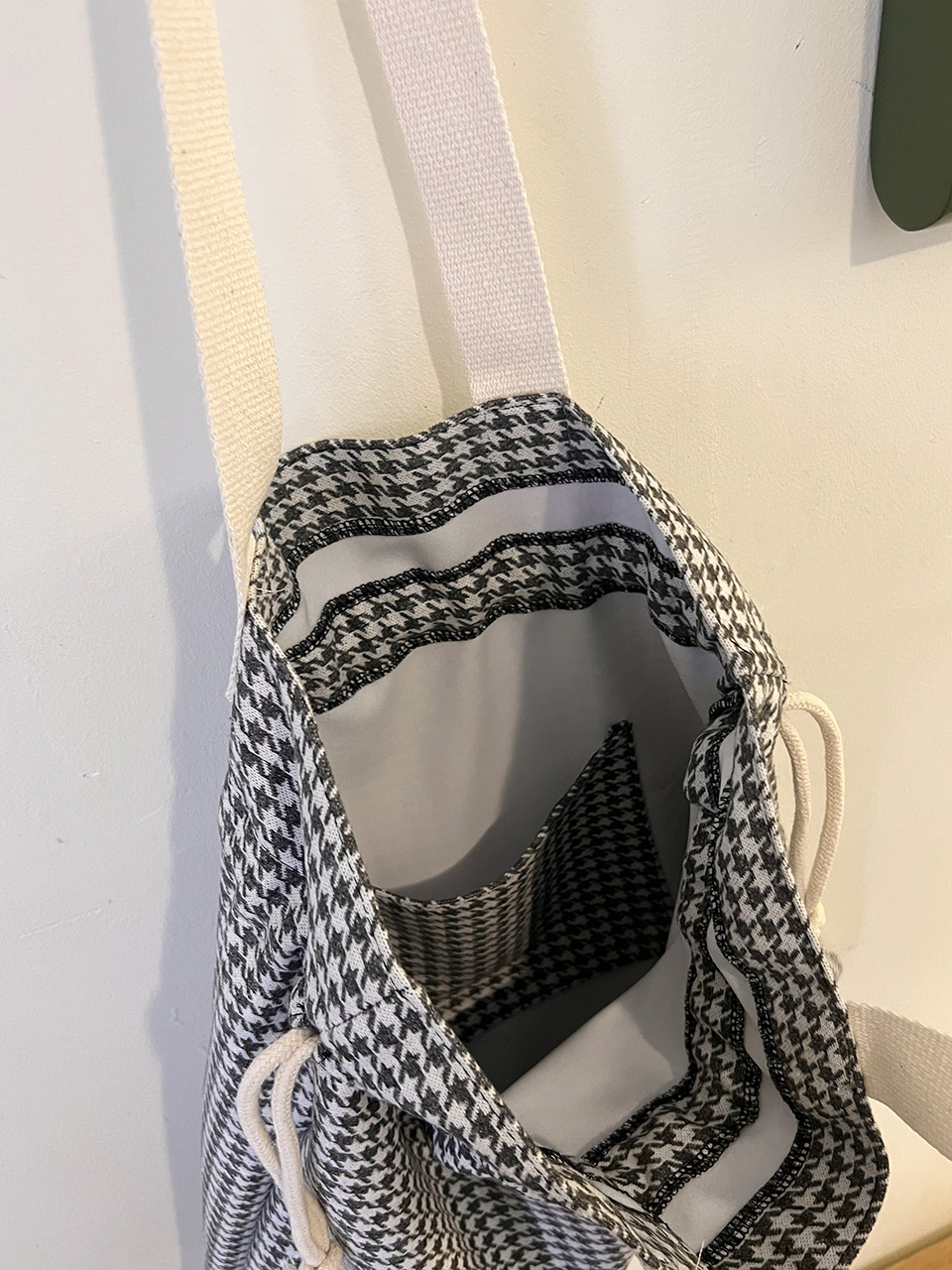 Checkered Bucket Bag Big Shoulder Eco Bag