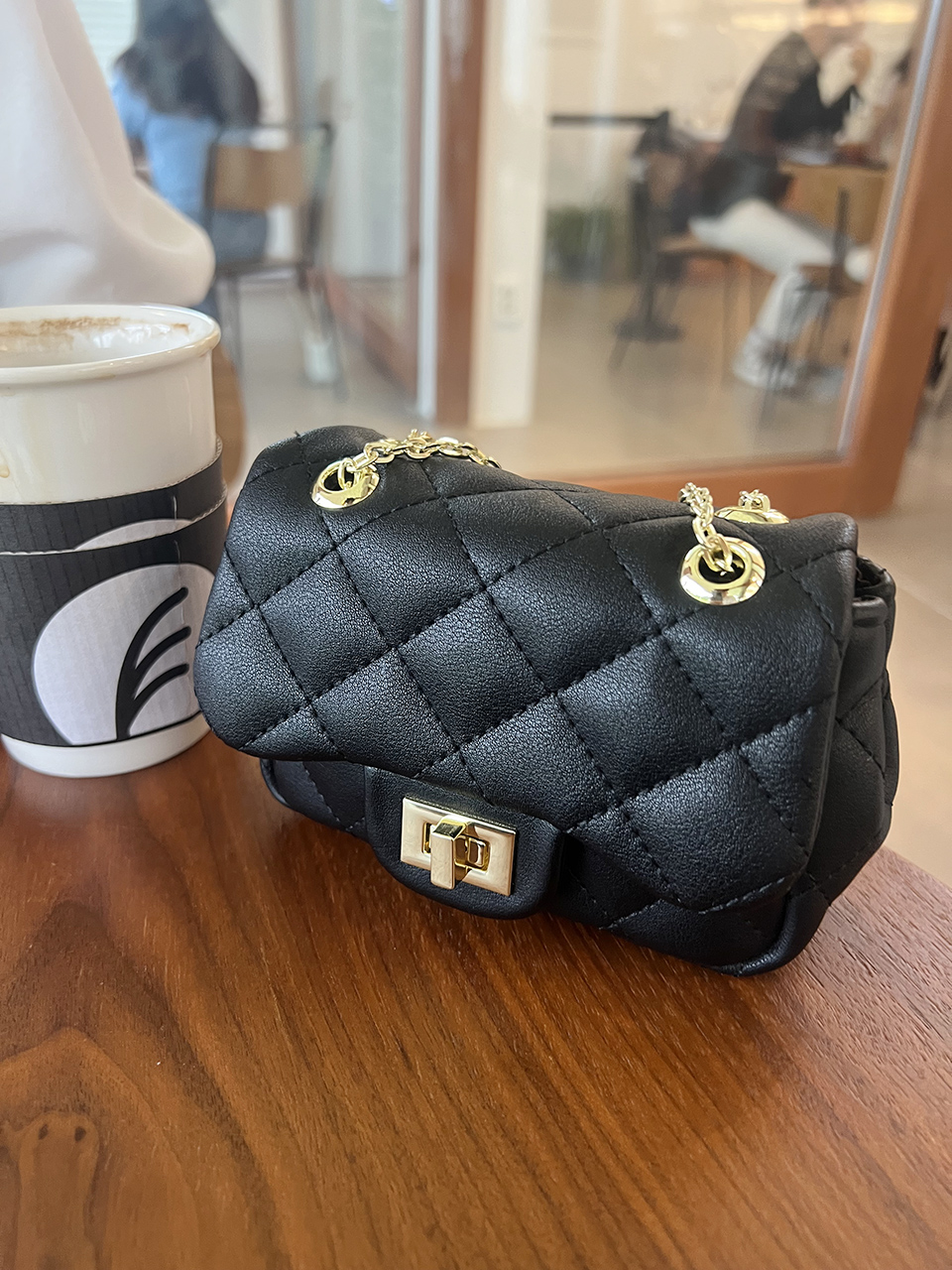Zuni Quilted Micro Mini Gold Chain Bag