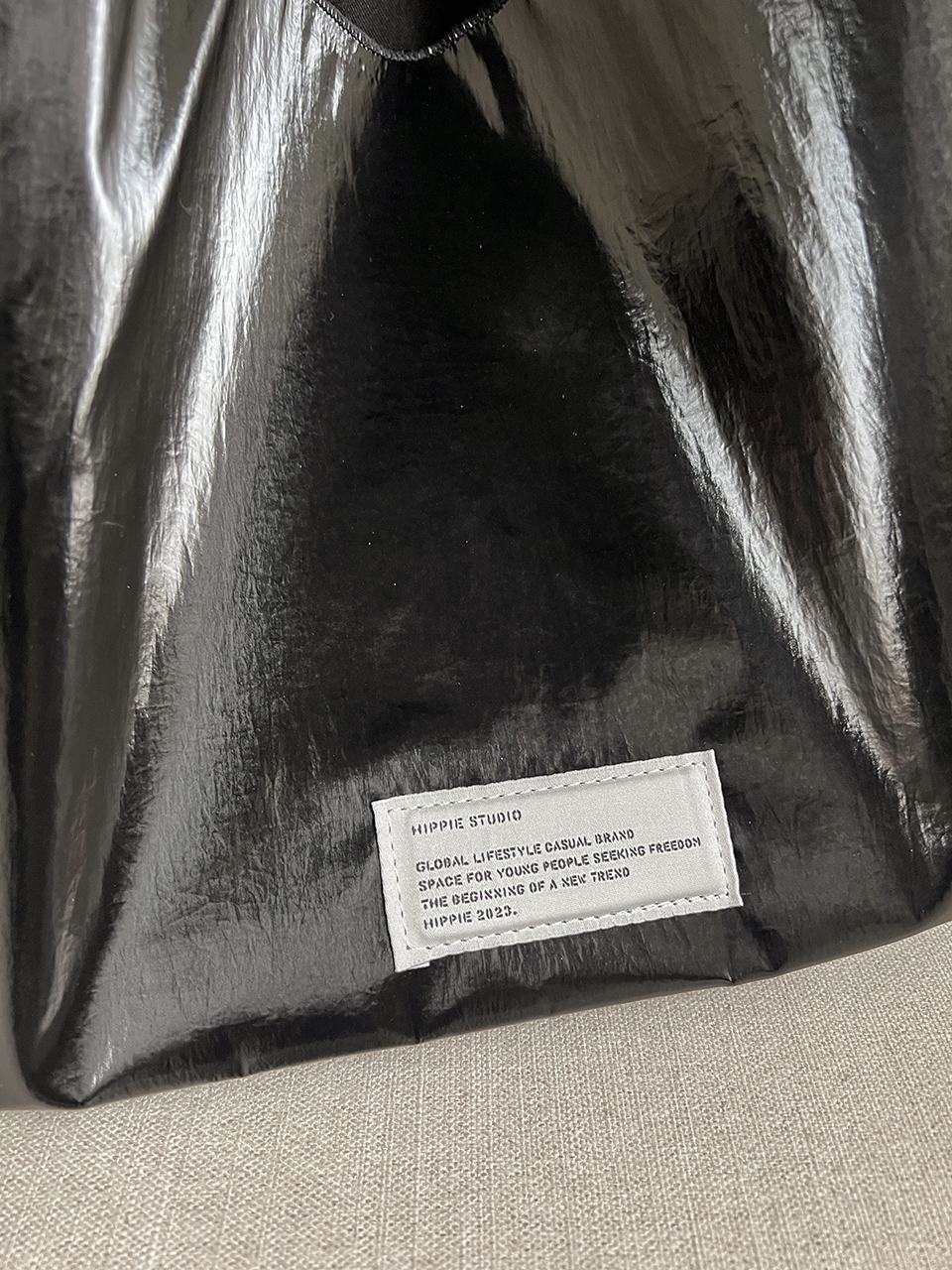 Glossy nylon mini tote bag