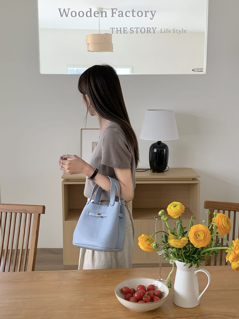 Leather buckle 2-way tote bag (6 colors)