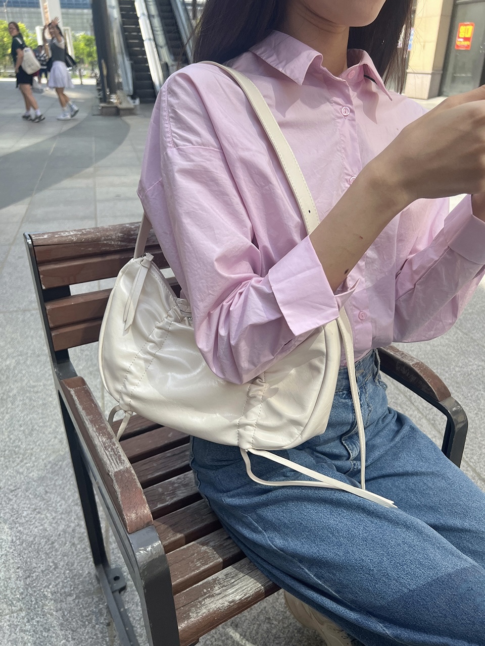 Ribbon Shirring Ballet Core Shoulder Bag (4 colors)