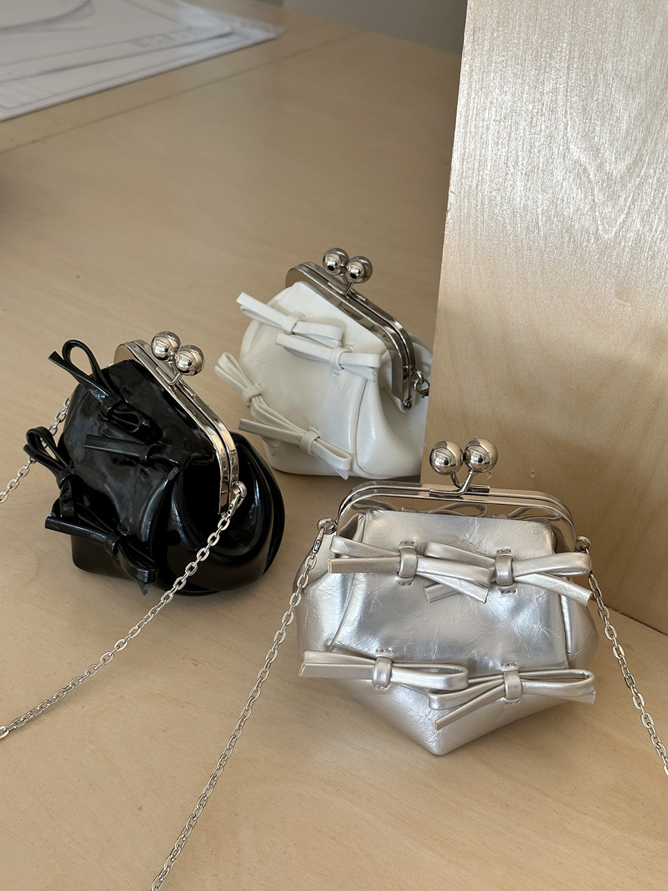Ribbon 2-Way Chain Mini Crossbody Bag (2 Strap Types)