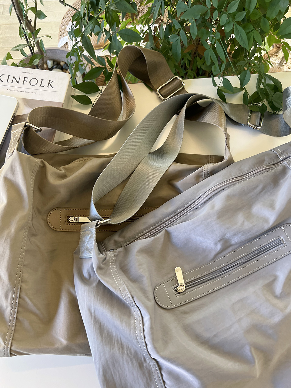 Nylon Zipper Big Cloth Eco Bag (4 colors)