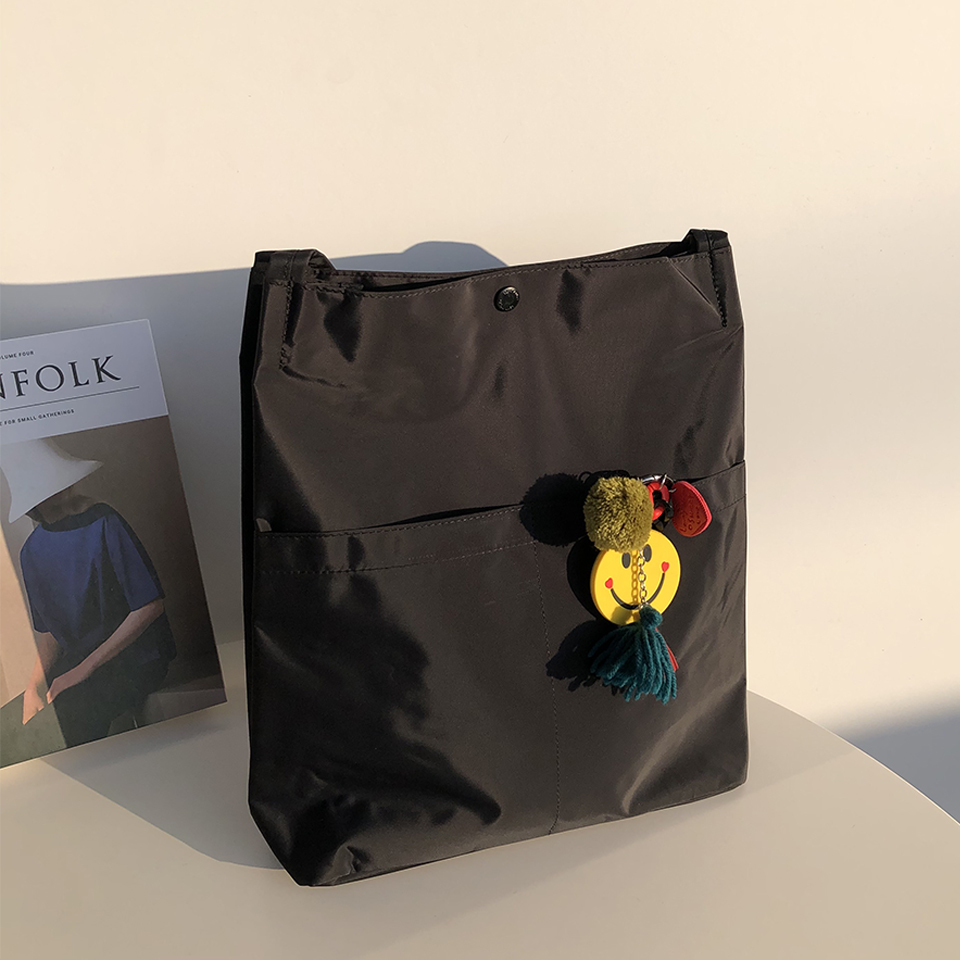 Button 2-pocket plain eco bag