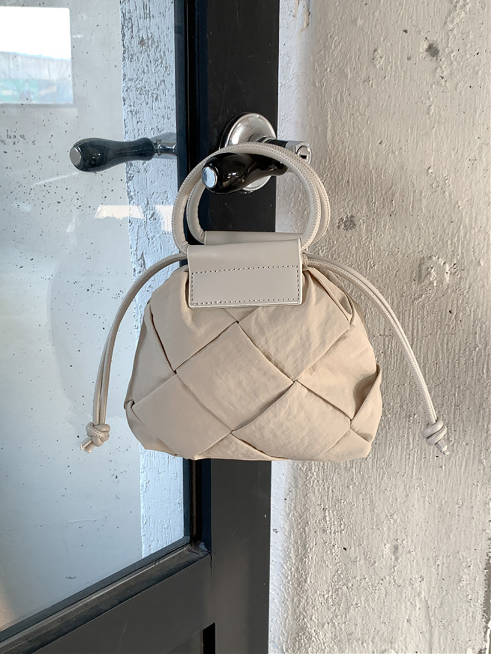 Quilted Nylon Mini Bucket Bag (4 colors)