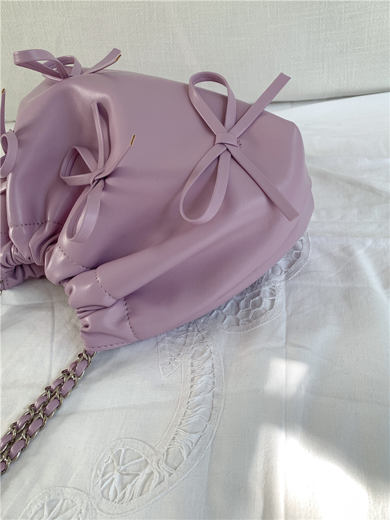 Ribbon Ballet Core Shirring Chain Shoulder Bag (6 colors)