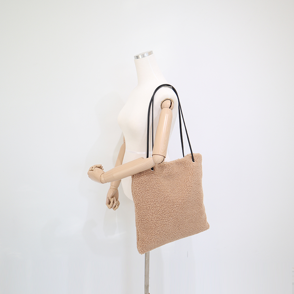 Fleece Leather Drawstring Boa Eco Bag