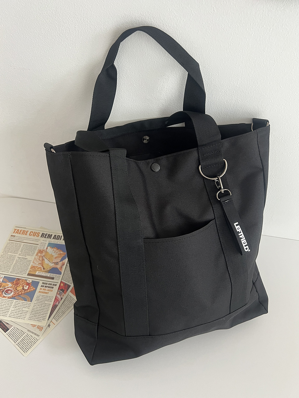 Canvas fabric pocket large cross eco bag