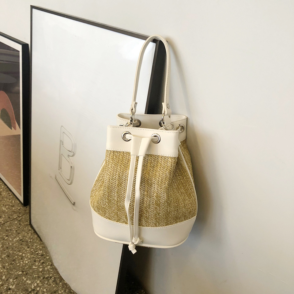 Rattan Mini 2-Way Bucket Bag