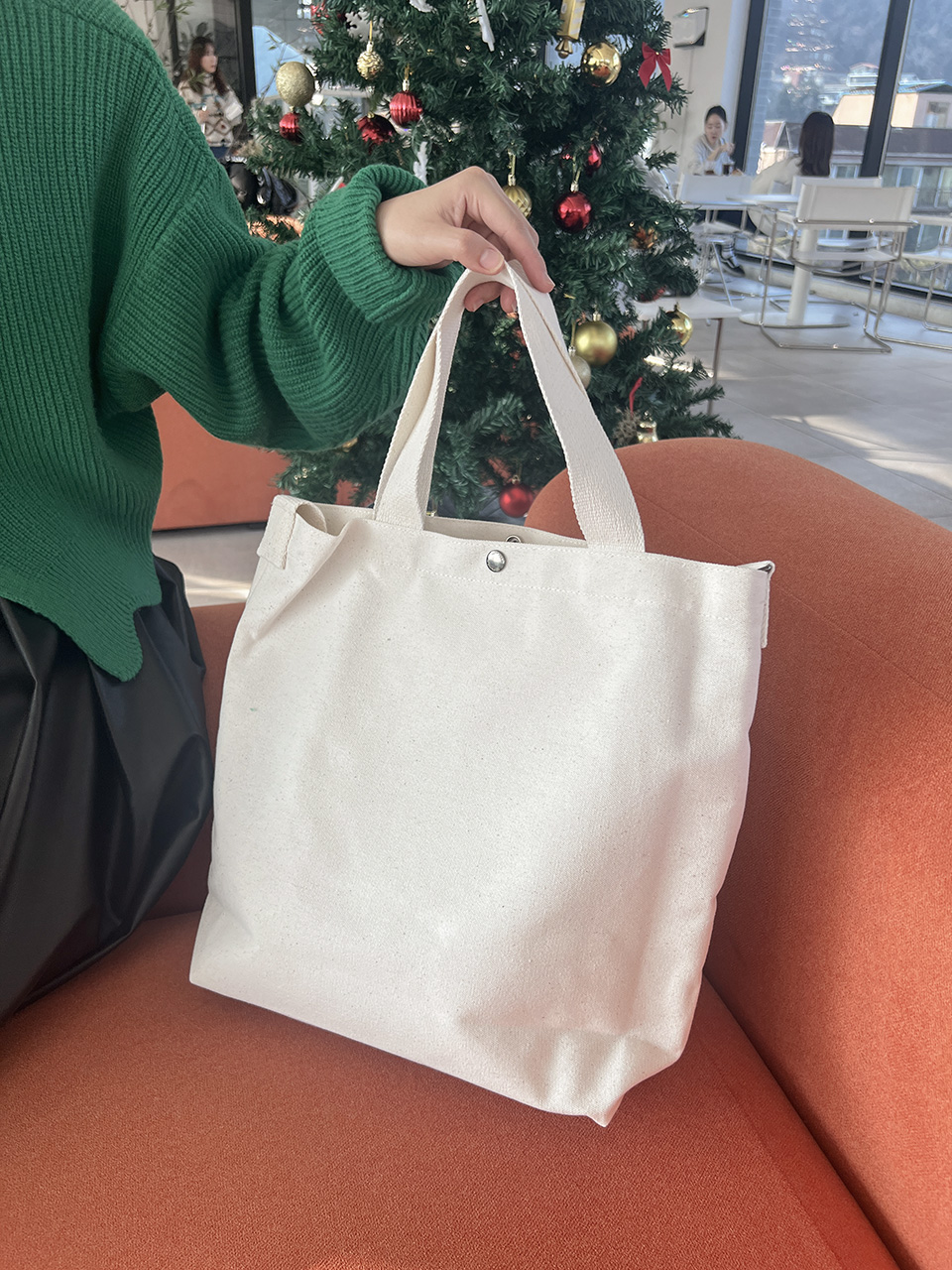 Lettering Big Cross Canvas Bag