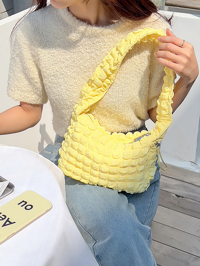 Bubble Shirring Quilted Mini Shoulder Bag