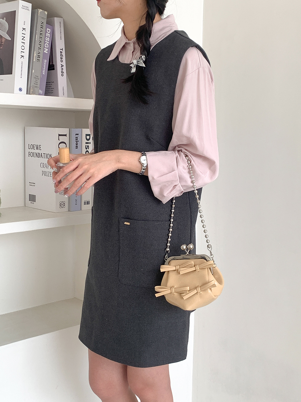 Ribbon 2-Way Chain Mini Crossbody Bag (2 Strap Types)