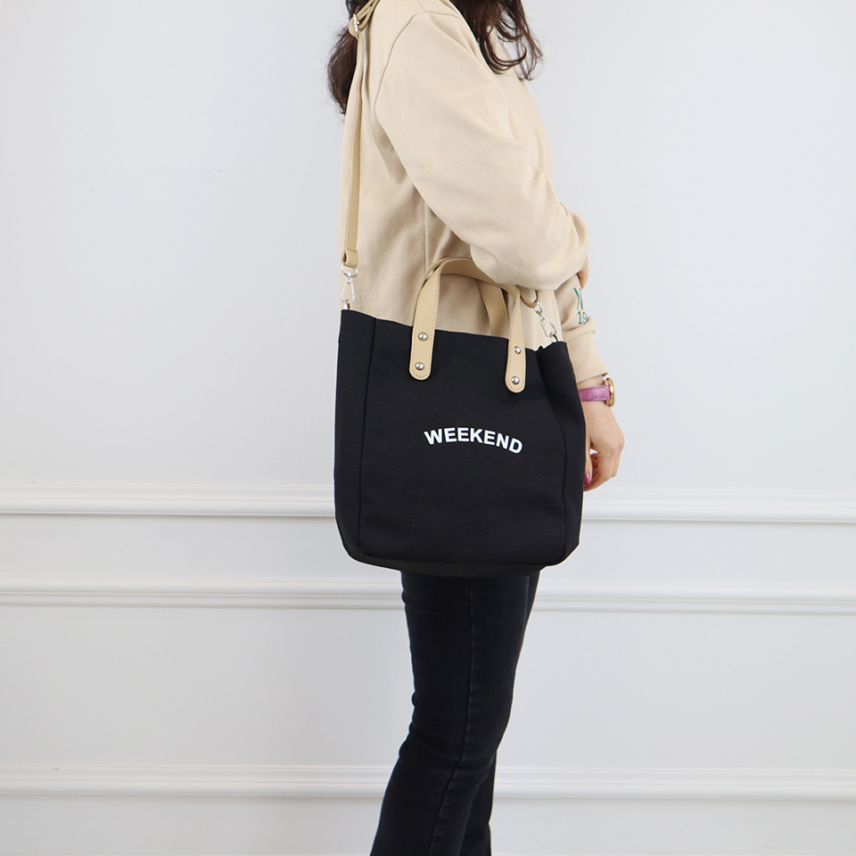 Canvas Lettering 2-Way Bag