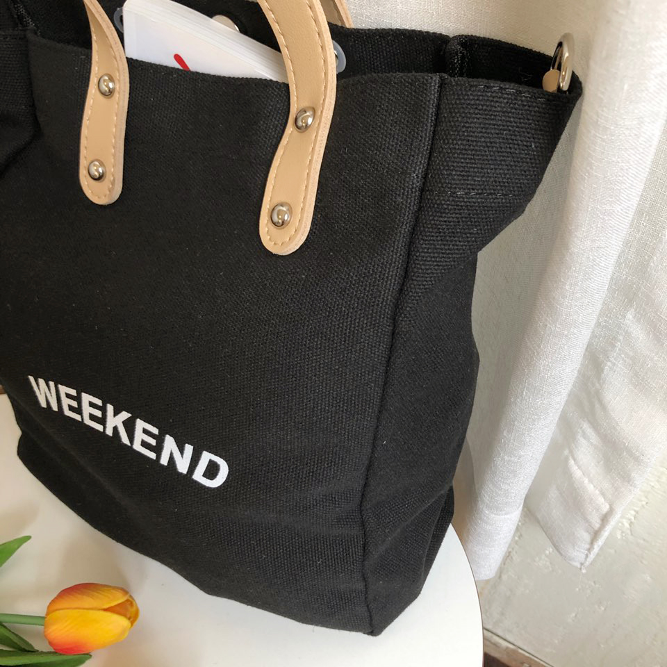 Canvas Lettering 2-Way Bag