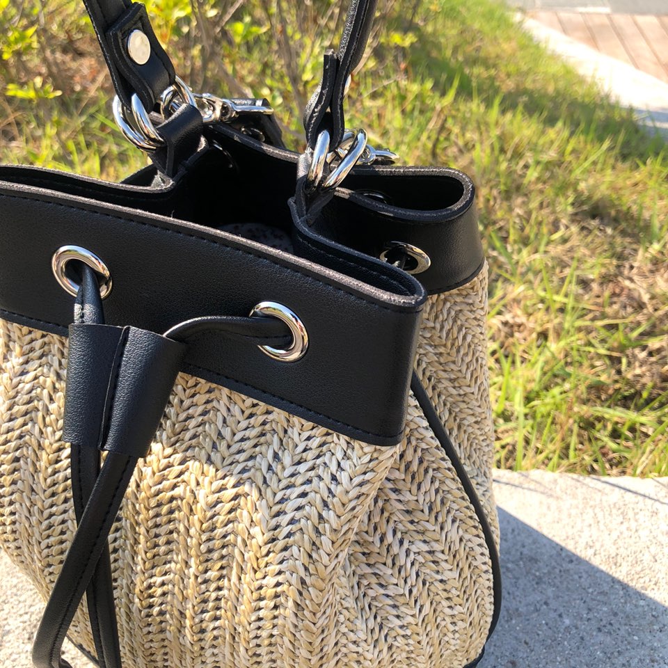 Rattan Mini 2-Way Bucket Bag