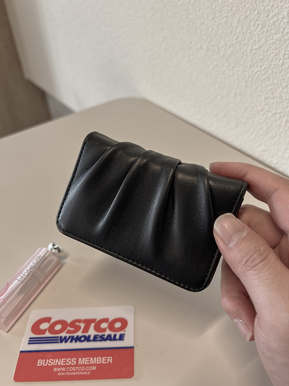Shirring Leather Card Case