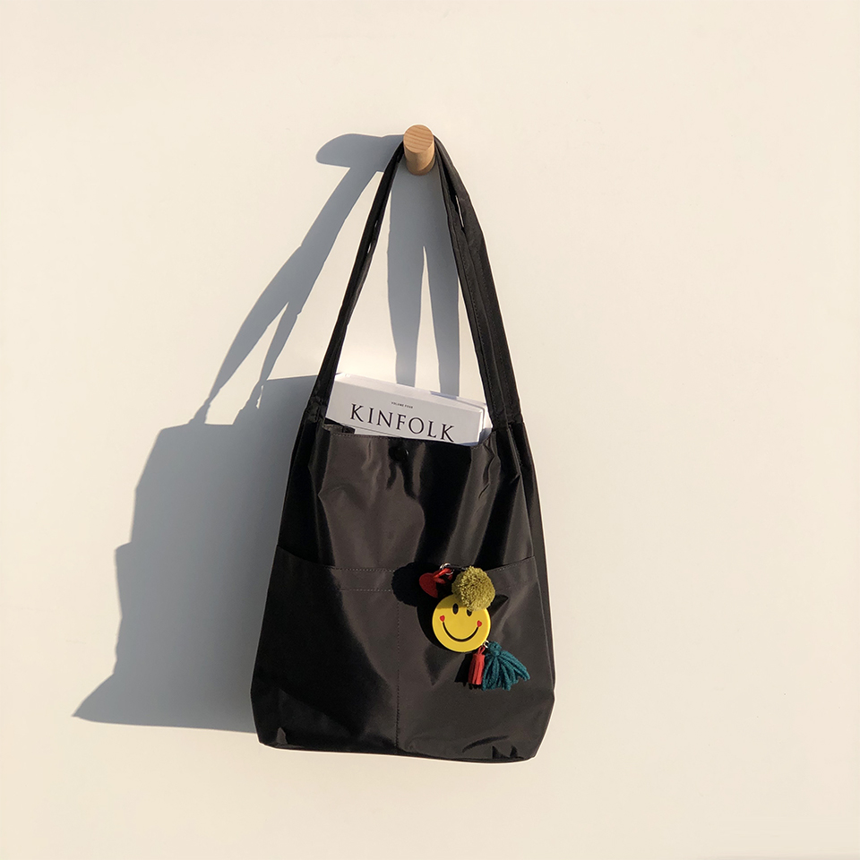 Button 2-pocket plain eco bag