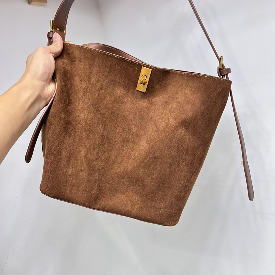 Suede Buckle Big Tote Bag/Shoulder Bag
