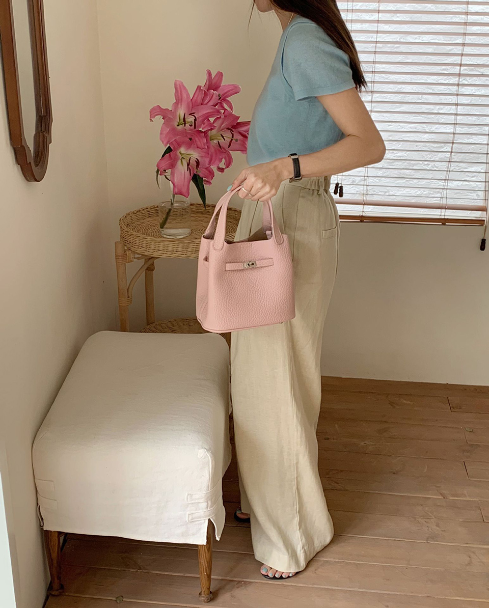 Leather buckle 2-way tote bag (6 colors)