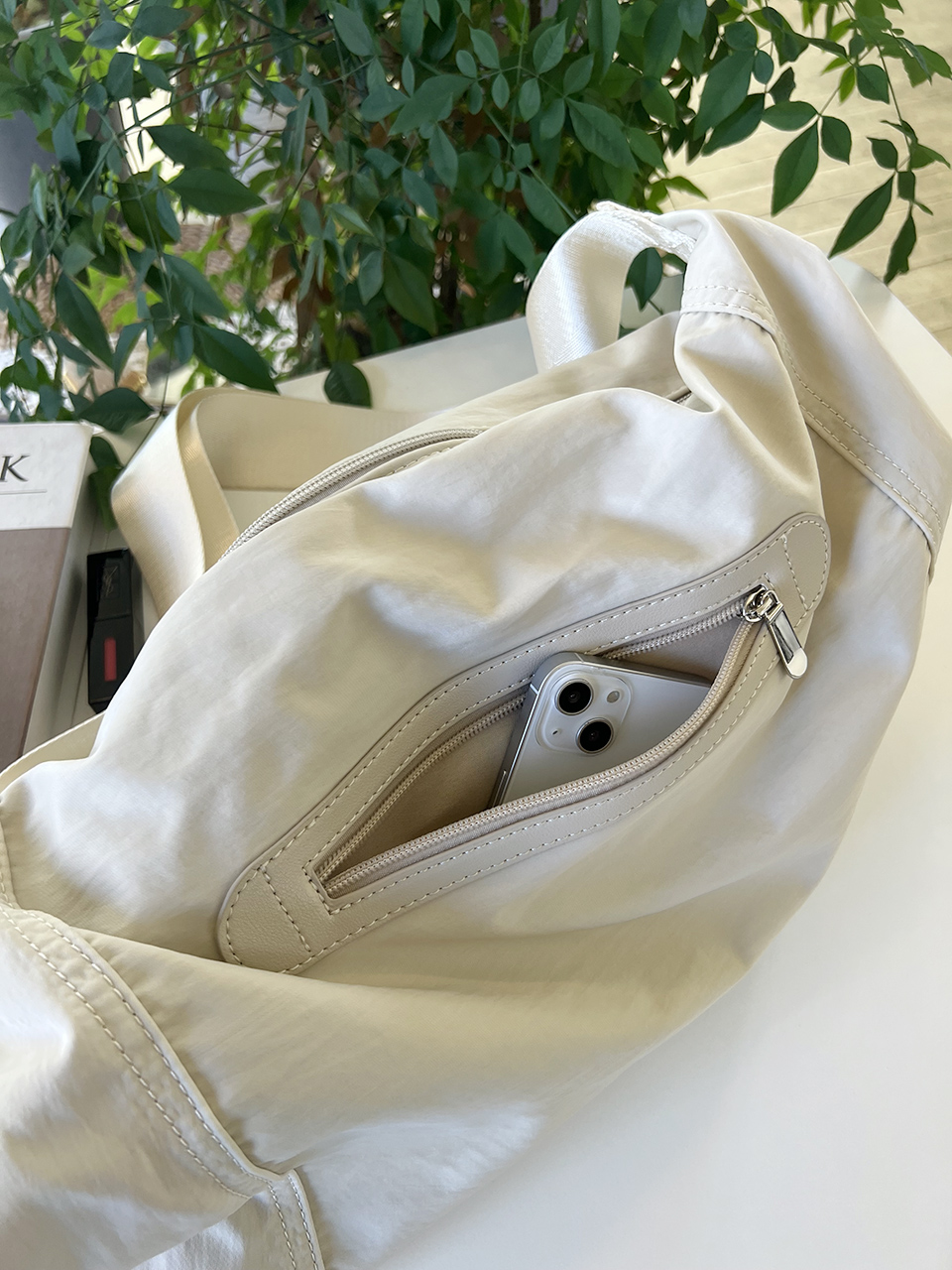Nylon Zipper Big Cloth Eco Bag (4 colors)