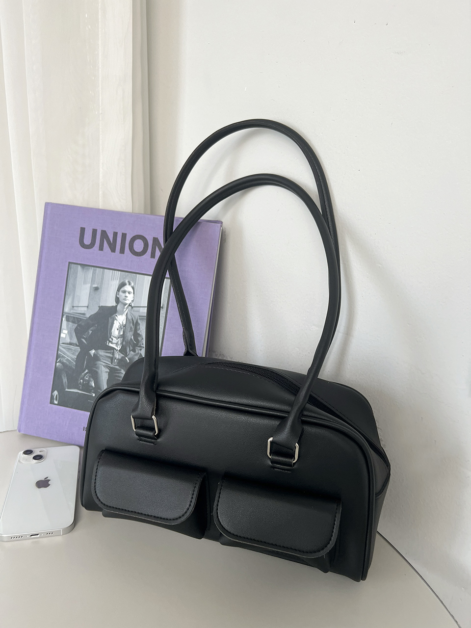 2-Pocket Mini Bucket Shoulder Bag (4 colors)