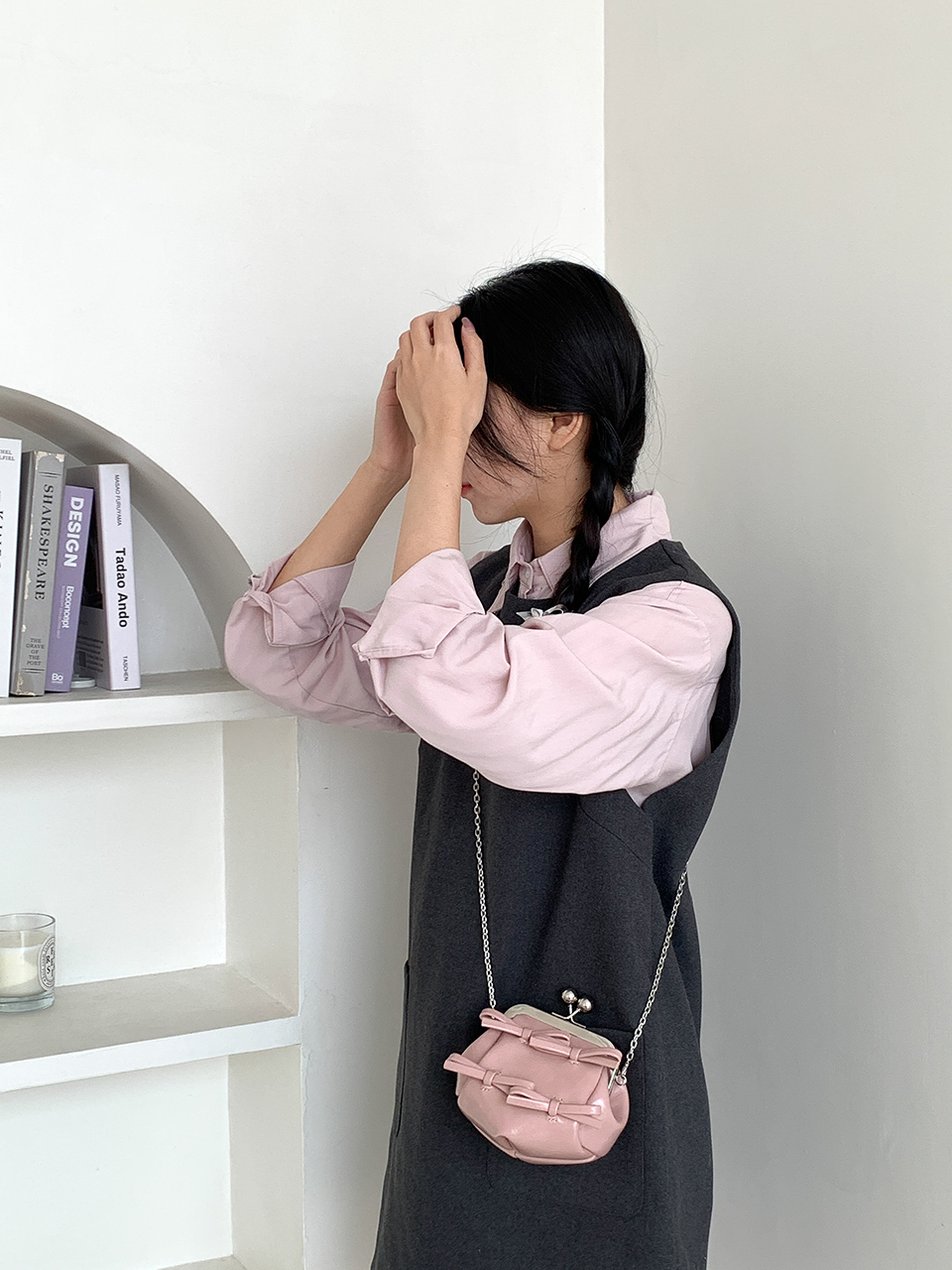 Ribbon 2-Way Chain Mini Crossbody Bag (2 Strap Types)