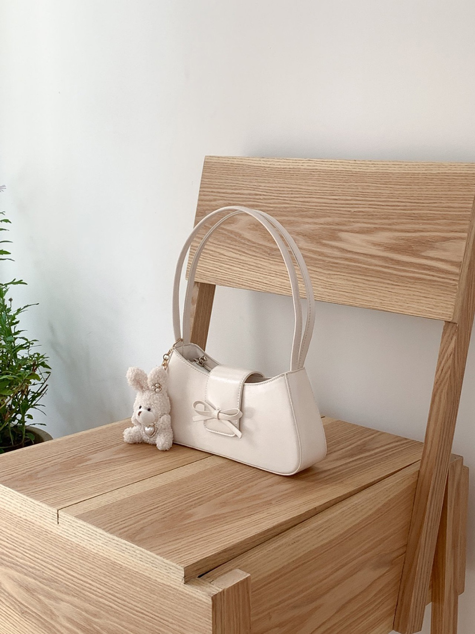 Ballet Core Ribbon Baguette Shoulder Bag