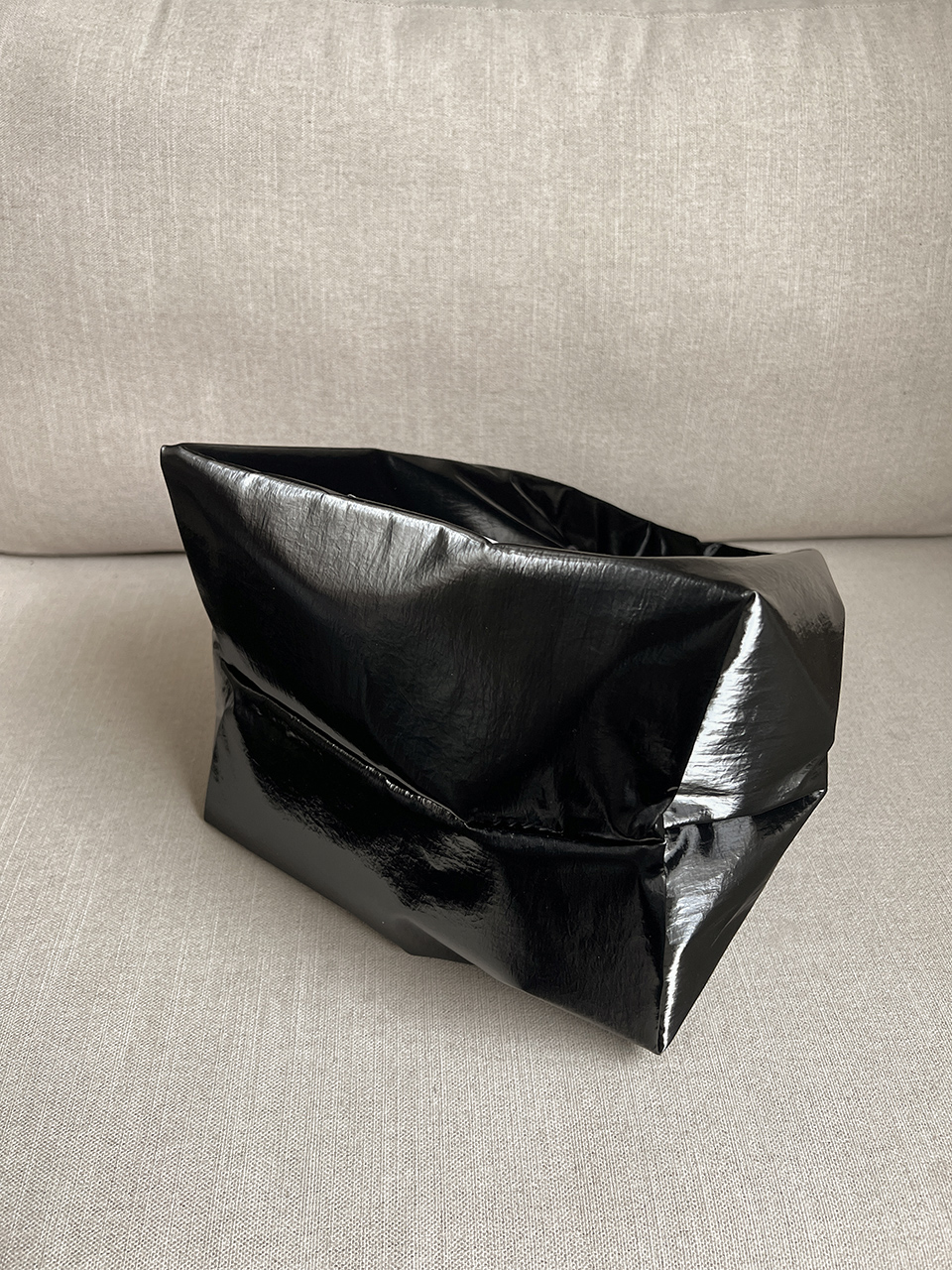 Glossy nylon mini tote bag