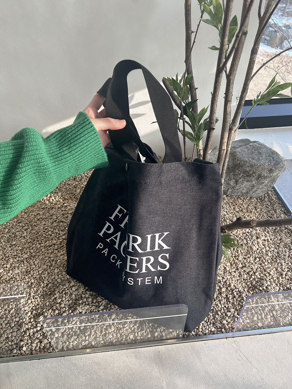 Lettering Big Cross Canvas Bag