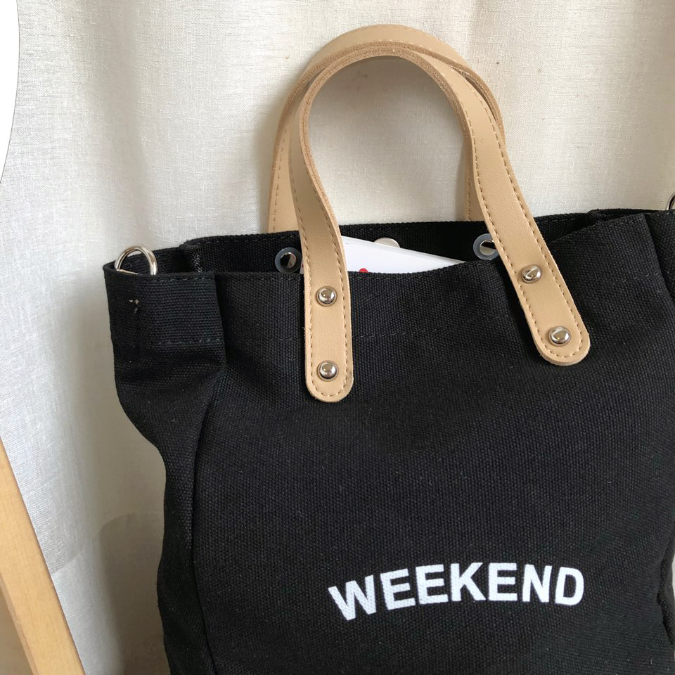 Canvas Lettering 2-Way Bag