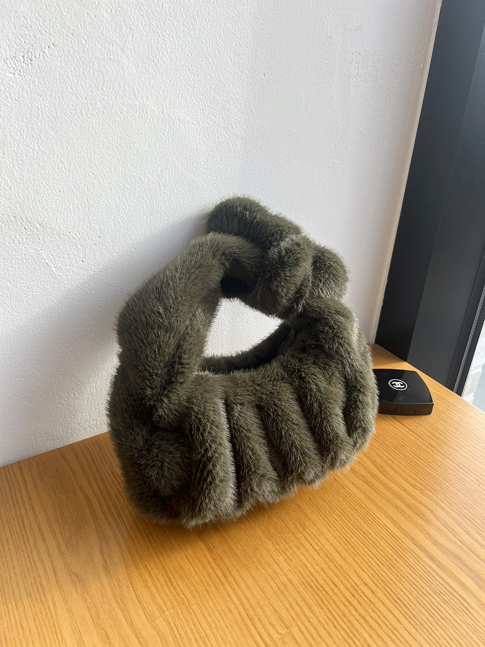 Suwanee Ribbon Fur Shirring Mini Tote Bag