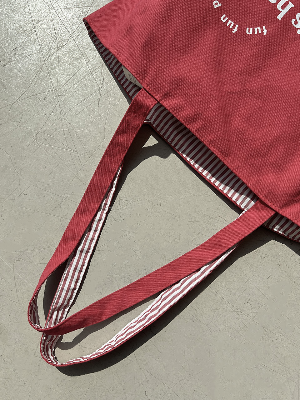Reversible Stripe Border Lettering Big Eco Bag