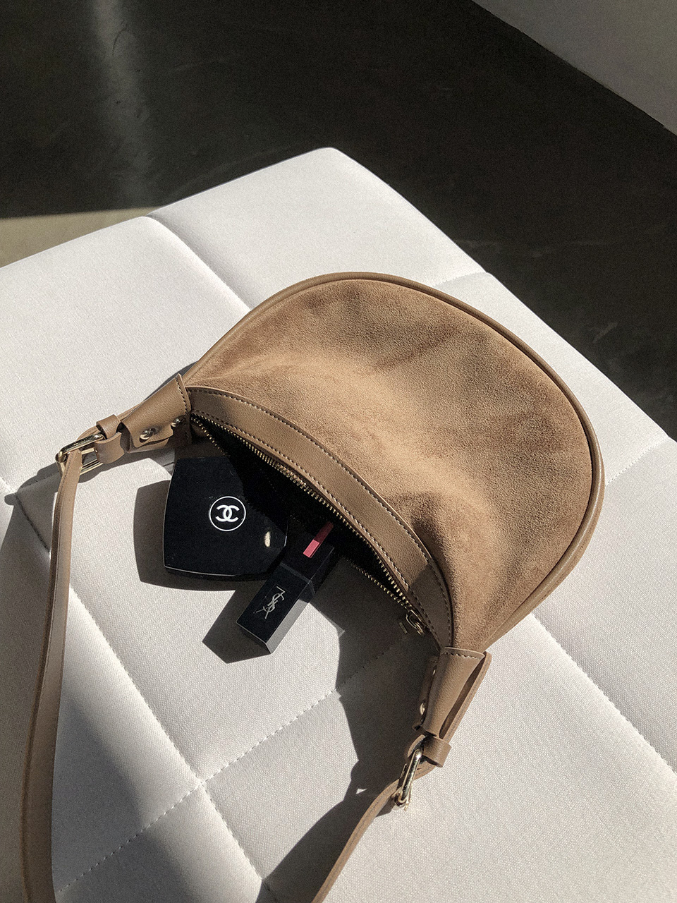 Suede mini shoulder bag