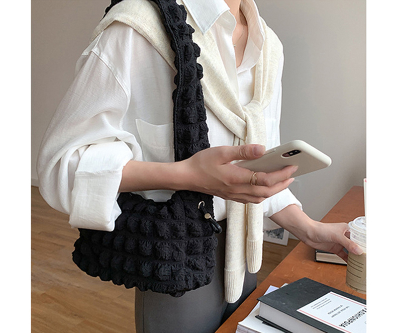Bubble Shirring Quilted Mini Shoulder Bag