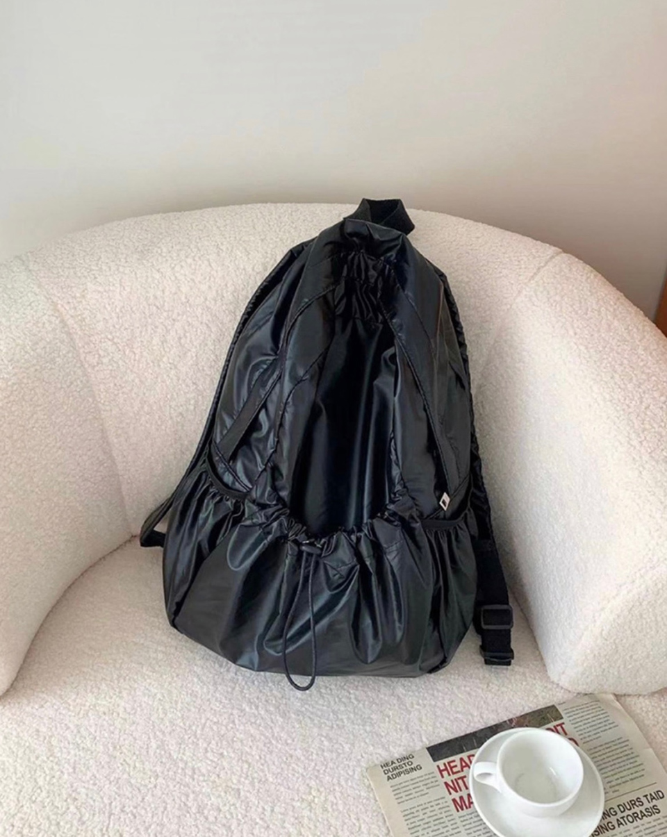 Croon Pocket Silver String Backpack Rucksack