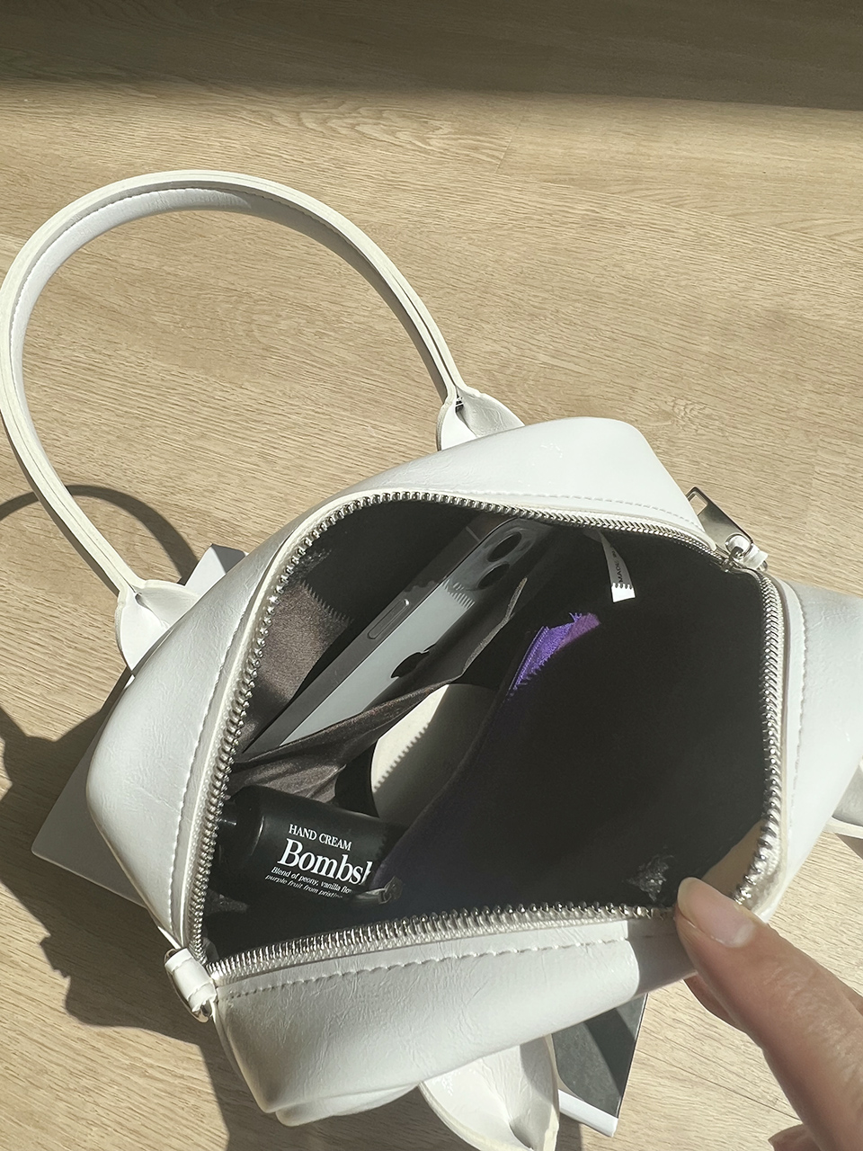 Tammy Square Silver 2-Way Tote Bag