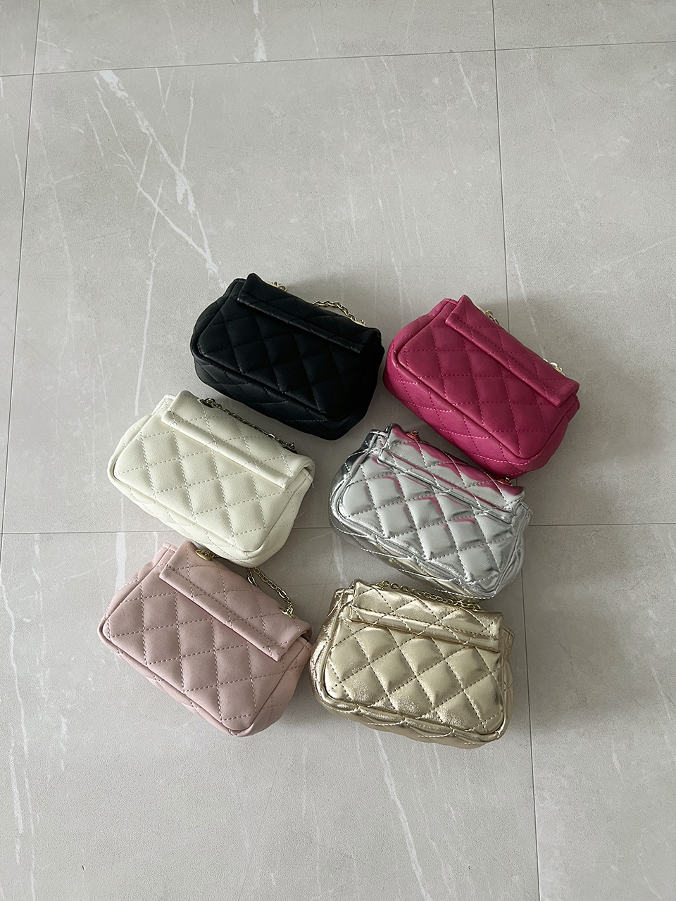 Zuni Quilted Micro Mini Gold Chain Bag