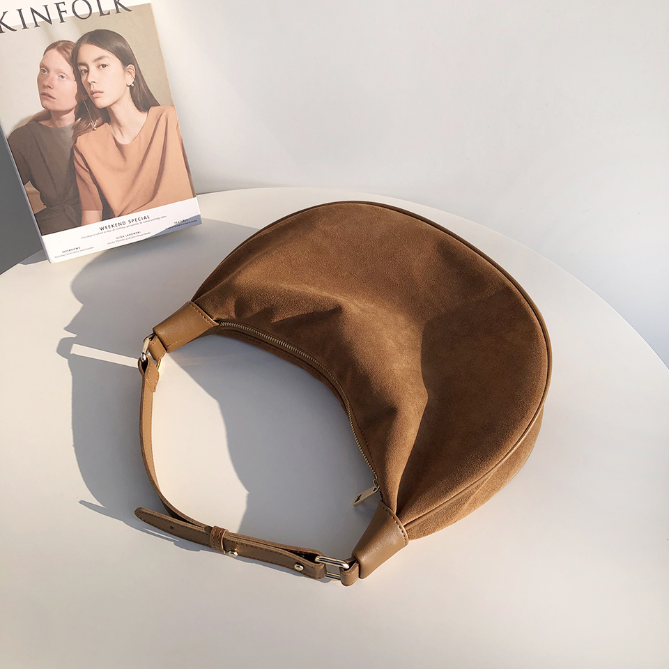 Suede shoulder bag