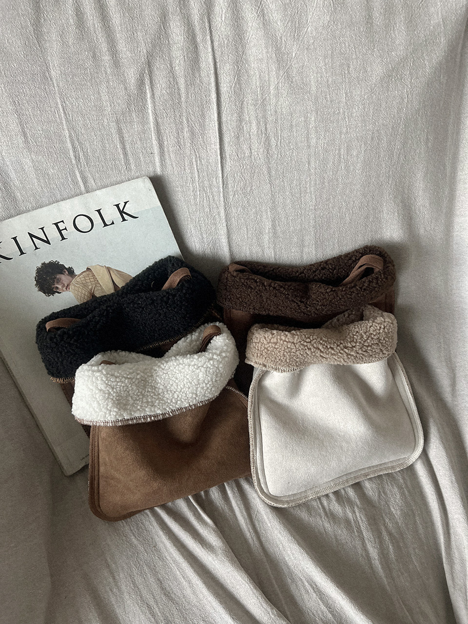 Sheepskin Boa Suede Mini Shoulder Bag