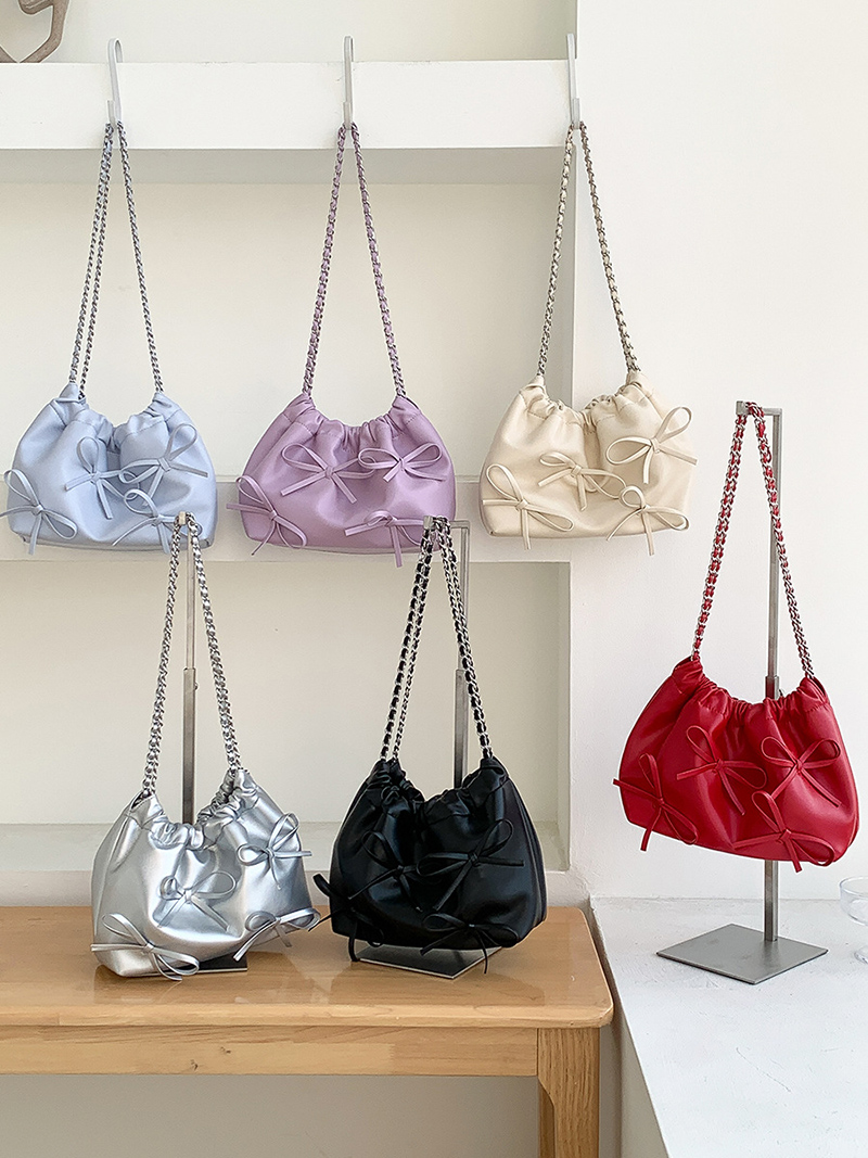 Ribbon Ballet Core Shirring Chain Shoulder Bag (6 colors)
