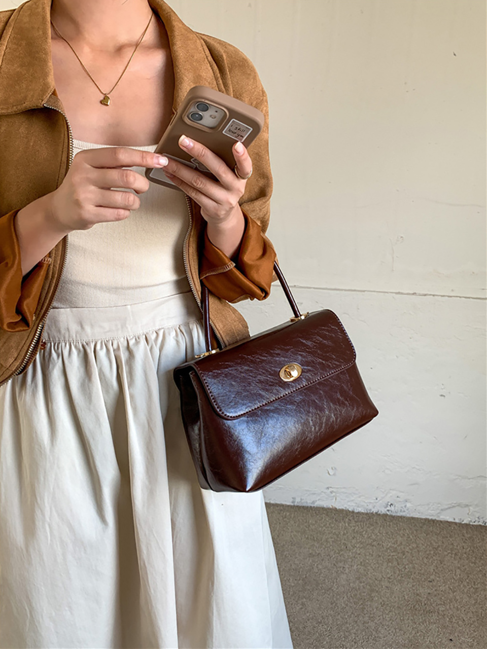 Square buckle tote bag (6 colors)