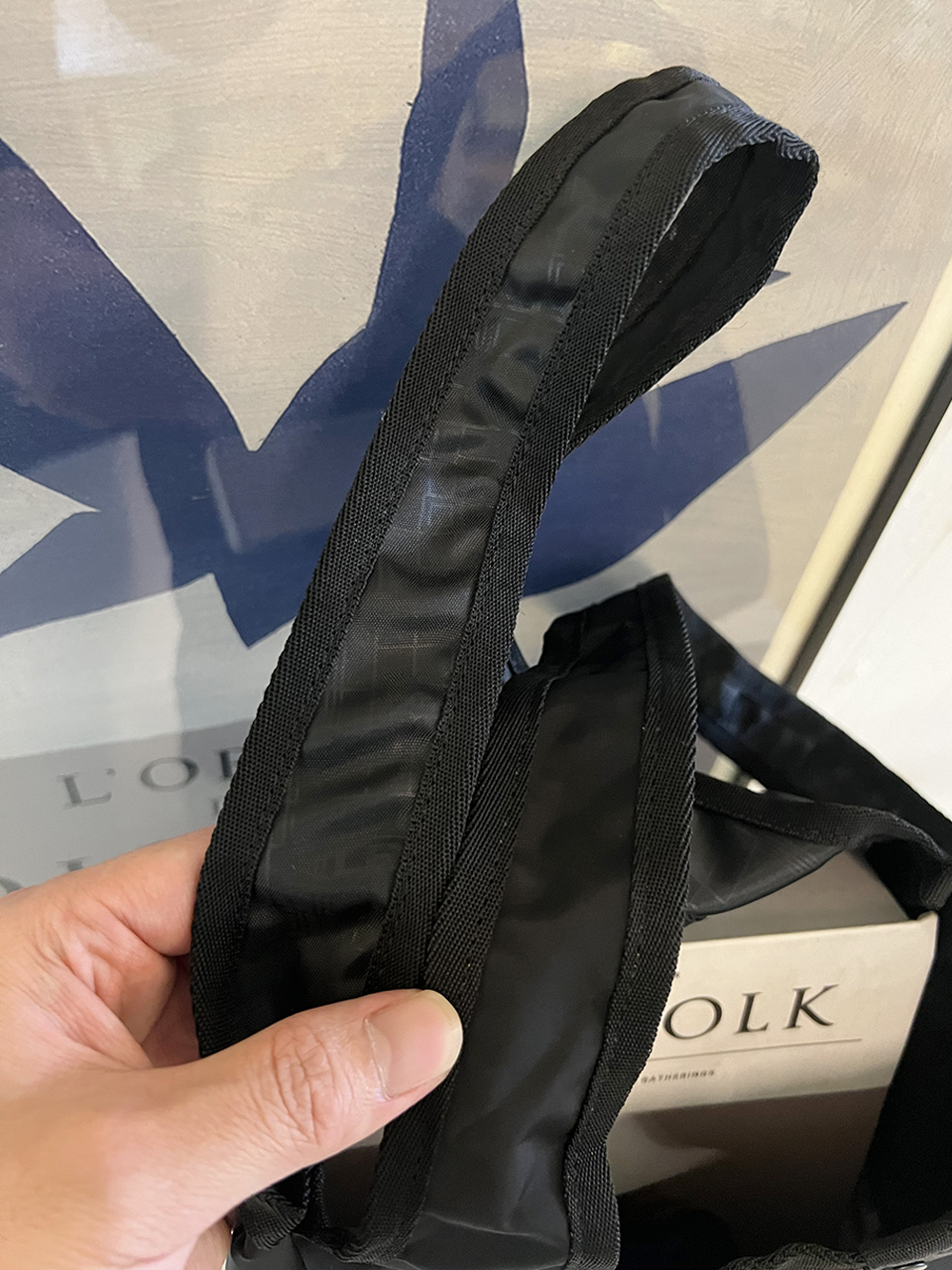 Button nylon shoulder eco bag