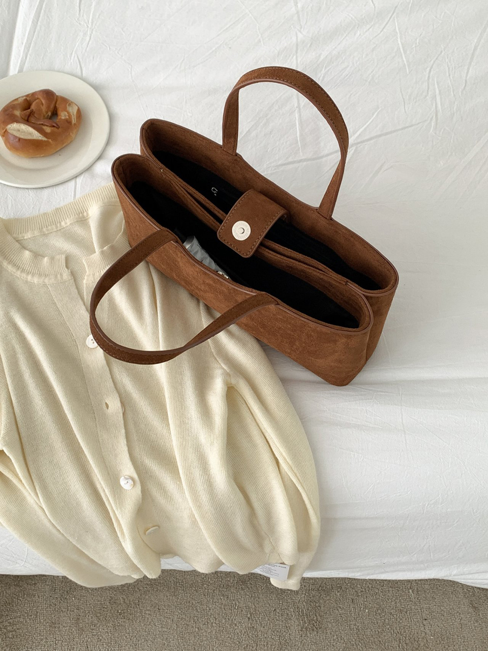 Suede Square Tote Bag